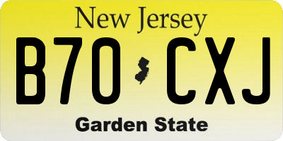 NJ license plate B70CXJ