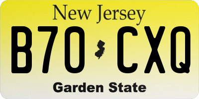 NJ license plate B70CXQ