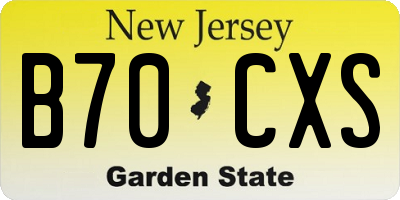 NJ license plate B70CXS