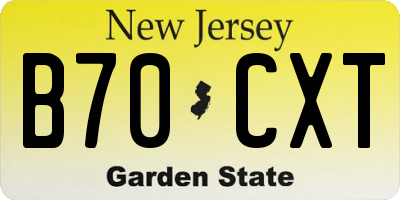 NJ license plate B70CXT