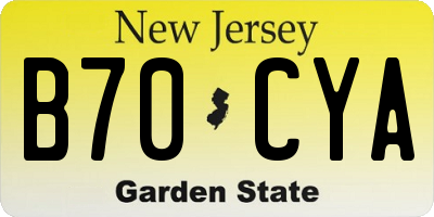 NJ license plate B70CYA