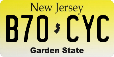 NJ license plate B70CYC