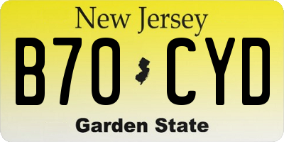 NJ license plate B70CYD