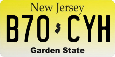 NJ license plate B70CYH