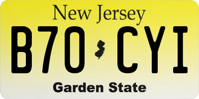 NJ license plate B70CYI