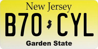 NJ license plate B70CYL
