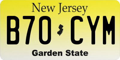 NJ license plate B70CYM
