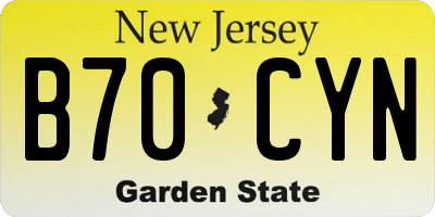 NJ license plate B70CYN