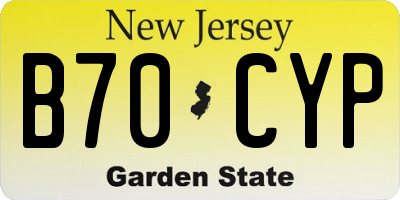 NJ license plate B70CYP