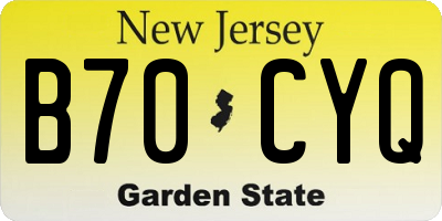NJ license plate B70CYQ