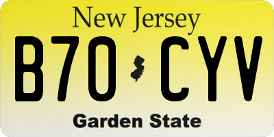 NJ license plate B70CYV