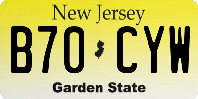 NJ license plate B70CYW