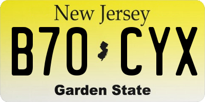 NJ license plate B70CYX