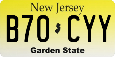 NJ license plate B70CYY