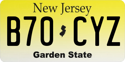 NJ license plate B70CYZ