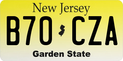 NJ license plate B70CZA