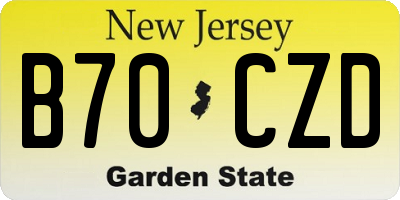 NJ license plate B70CZD