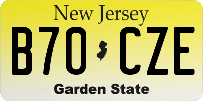 NJ license plate B70CZE