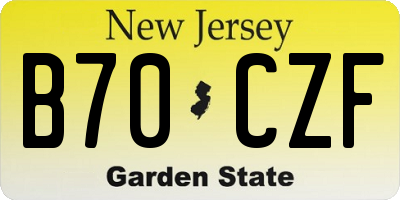 NJ license plate B70CZF