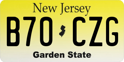 NJ license plate B70CZG