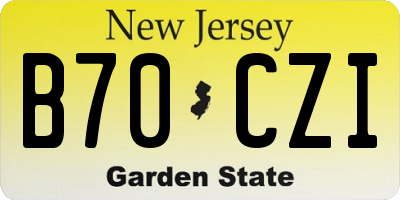 NJ license plate B70CZI