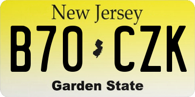 NJ license plate B70CZK