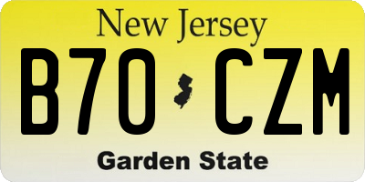 NJ license plate B70CZM