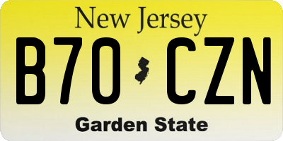 NJ license plate B70CZN