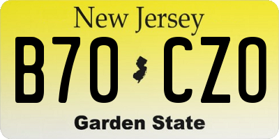 NJ license plate B70CZO