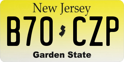 NJ license plate B70CZP