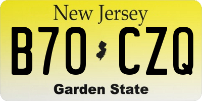 NJ license plate B70CZQ