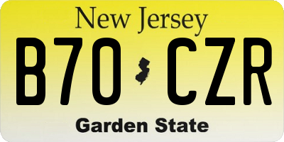 NJ license plate B70CZR