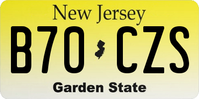 NJ license plate B70CZS