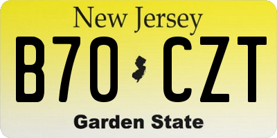 NJ license plate B70CZT