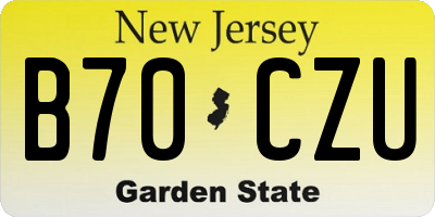 NJ license plate B70CZU