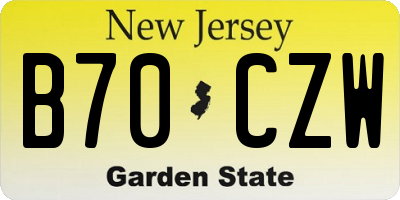 NJ license plate B70CZW