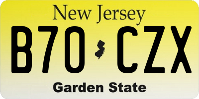 NJ license plate B70CZX
