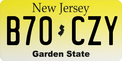 NJ license plate B70CZY