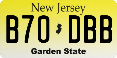 NJ license plate B70DBB