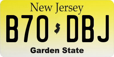 NJ license plate B70DBJ