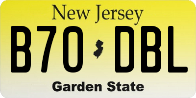 NJ license plate B70DBL