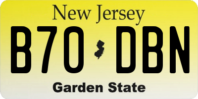 NJ license plate B70DBN