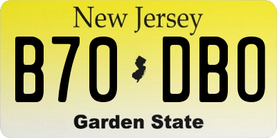NJ license plate B70DBO