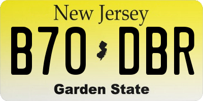 NJ license plate B70DBR