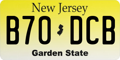 NJ license plate B70DCB
