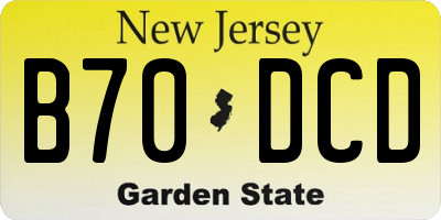 NJ license plate B70DCD