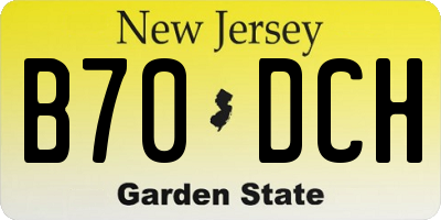 NJ license plate B70DCH