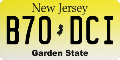 NJ license plate B70DCI