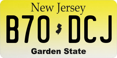 NJ license plate B70DCJ