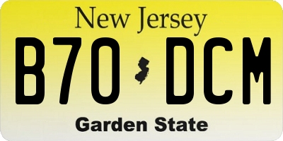 NJ license plate B70DCM